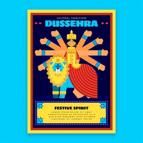 Modelo De Cartaz Vertical Plano Dussehra Vetor Gr Tis