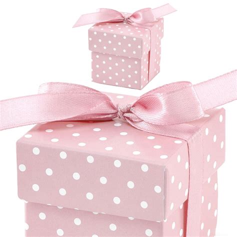 Baby Shower Presentaskar Rosa Polka Dot Partyhallen Se