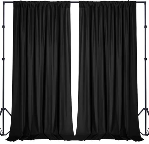 Amazon GALLETY 10 FT X 10 FT Black Backdrop Curtain Polyester