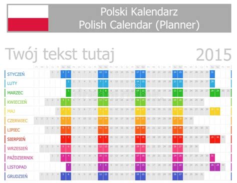 2015 Polish Circle Calendar Mon-Sun Stock Vector - Illustration of ...