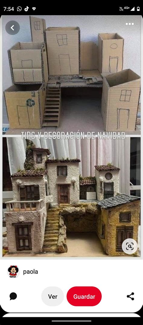 Pin De Emma Ushija En Belenes Casas Con Carton En 2024 Belenes