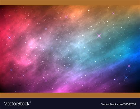 Space background color nebula with shining stars Vector Image