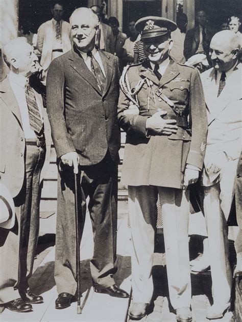 Photograph Of President Franklin D Roosevelt Standing Outside