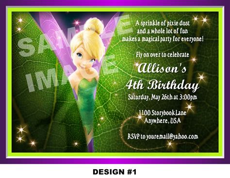 Tinkerbell Invitation Fairy Invitation Disney Tinkerbell Birthday