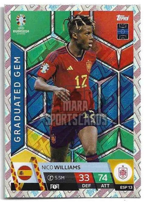 TOPPS MATCH ATTAX Holographic Graduated Gem NICO WILLIAMS 2024 EURO