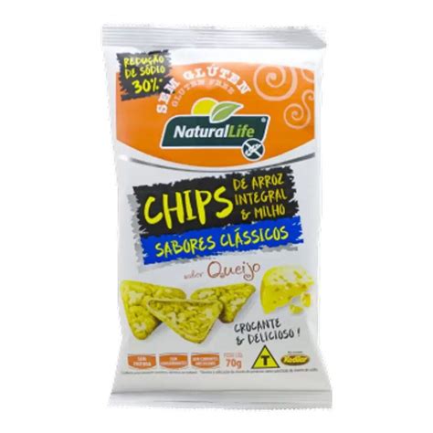 Chips De Arroz Integral E Milho Sabor Queijo Natural Life G Chips