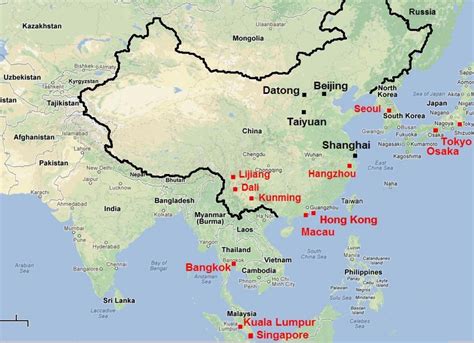 Map of southern China - Southern China map (Eastern Asia - Asia)