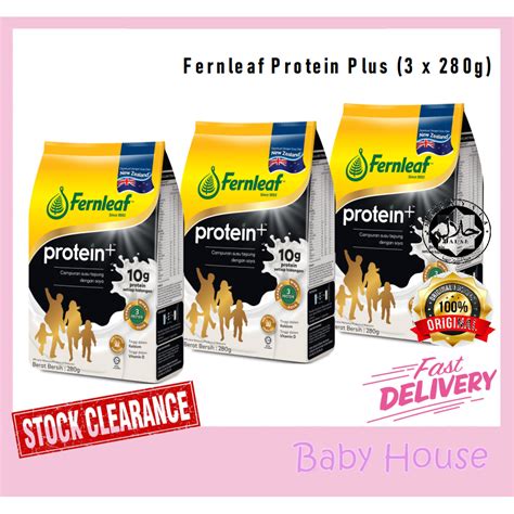 Ready Stock Short Expiry Clearance Sales Fernleaf Protein Plus 280gm X 3 Packs 840gm