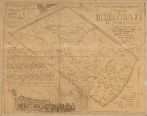 Rare Pictorial Map Of Berks County Pennsylvania Drawn By J R Rowe Berks County Pictorial