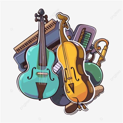 Musical Instrumental Instruments With Instruments On White Background