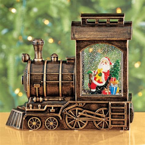 The Holiday Aisle Eddison Lighted Santa Train Engine Snow Globe