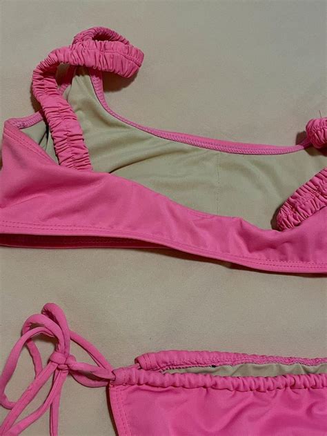 Pink Bikini Adjustable Straps Thriftfinds Depop