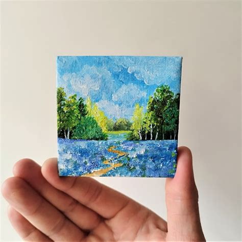 Mini canvas landscape painting acrylic small wall decor | Inspire Uplift