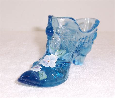 Fenton Hand Painted Glass Slipper Signed By D Snyder Jpa Home