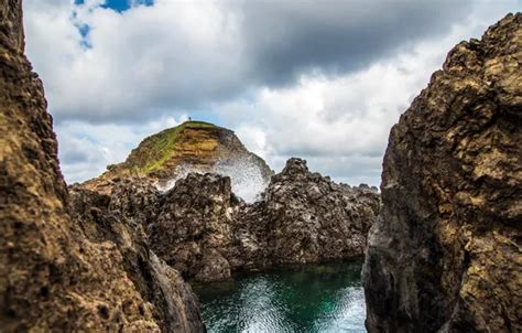 Wallpaper Sea The Sky Clouds Stones Rocks Portugal Madeira For