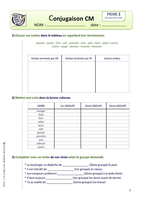 Exercice De Conjugaison Cm Imprimer Tanant 30240 Hot Sex Picture