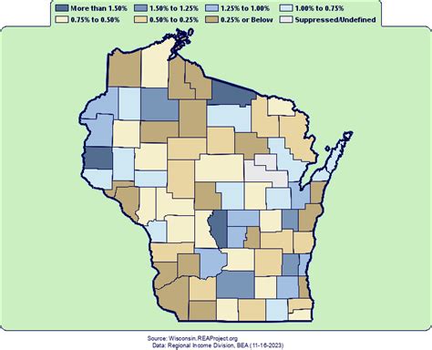 Wisconsin Population Growth By Decade