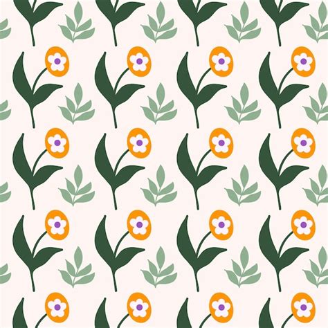 Premium Vector Retro Botanical Seamless Pattern With Vintage Flowers