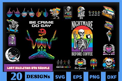 Lgbt Skeleton Svg Bundle Graphic By Skinite · Creative Fabrica