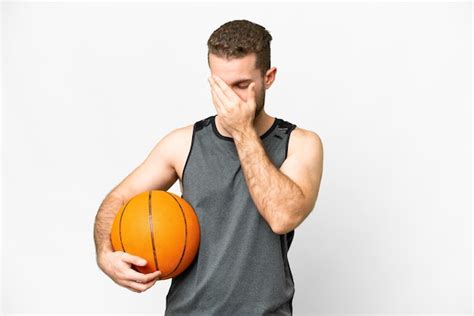 Premium Photo Handsome Young Man Playing Basketball Over Isolated