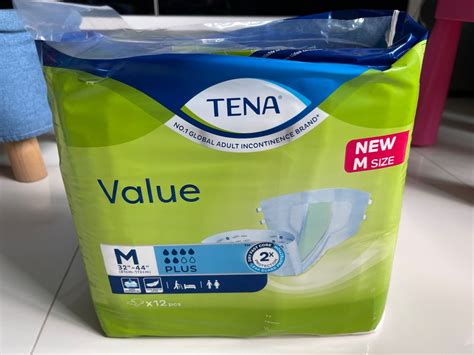 Tena Value Plus Adult Diapers Size M Health Nutrition Medical