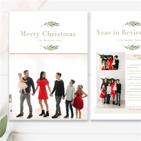 Year In Review Christmas Card Template Digital Holiday Photo Card