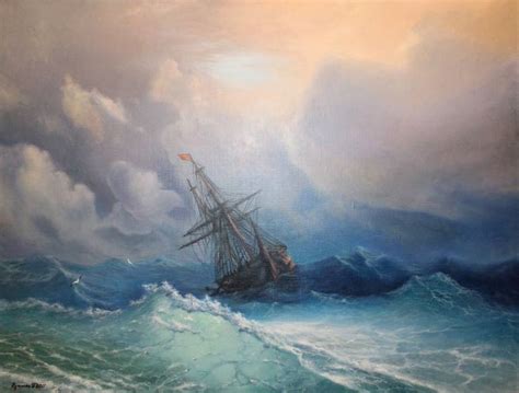 Boat In Storm Painting at PaintingValley.com | Explore collection of Boat In Storm Painting