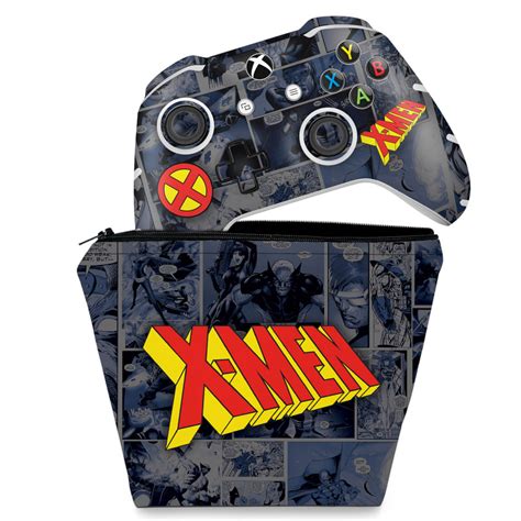 Kit Capa Case E Skin Xbox One Slim X Controle X Men Comics Pop Arte