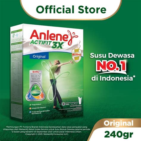 Jual Anlene Actifit 3X Susu Bubuk Dewasa Original 240g Nutrisi Tinggi