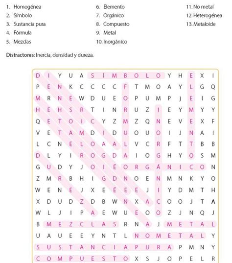 Sopa De Letras Propiedades De La Materia Resuelto Kulturaupice