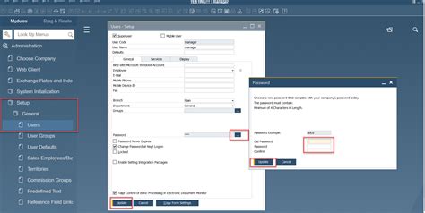 Sap Business One Tips How To Change A User Password