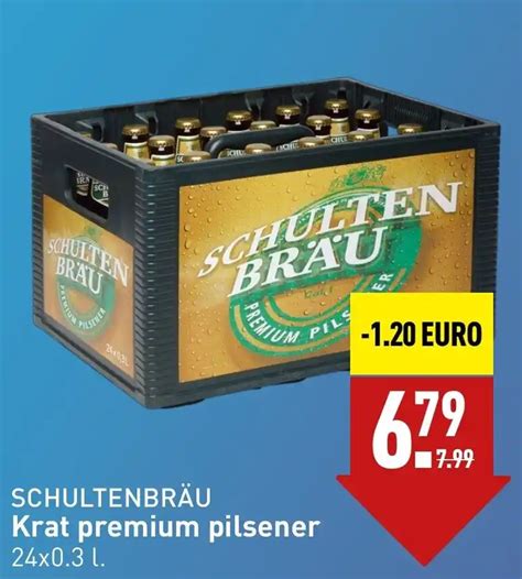 SCHULTENBRÄU Krat premium pilsener 24x0 3L aanbieding bij ALDI