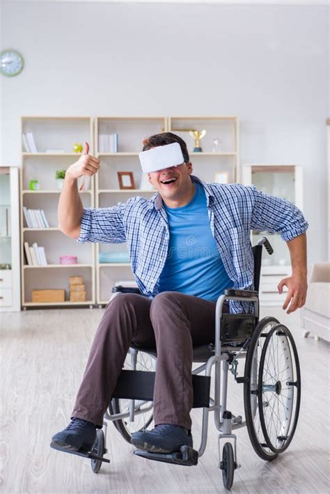 Disabled Man With Virtual Glasses Stock Image Image Of Goggles