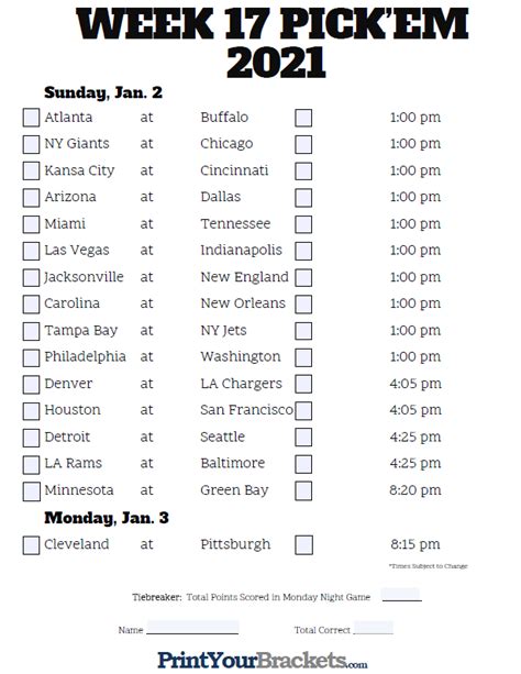 Nfl Week 14 Printable Schedule