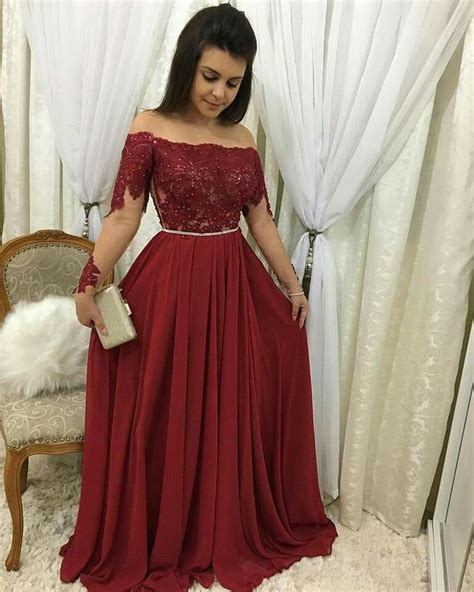 Venta Vestidos Para Graduacion Largos Color Vino En Stock