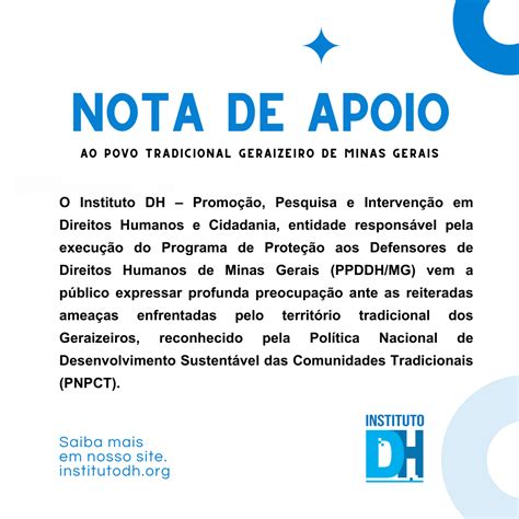 Nota De Apoio Ao Povo Tradicional Geraizeiro Do Norte De Minas Gerais