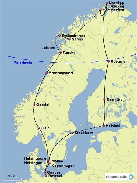 Stepmap Nordkap Landkarte F R Europa