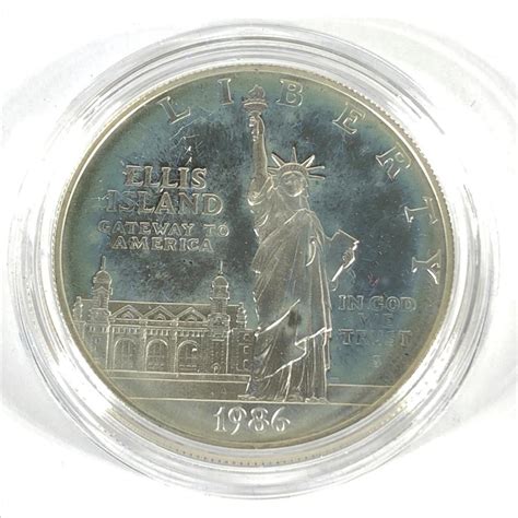 S Liberty Ellis Island Proof Silver Dollar Commemorative Dcam In