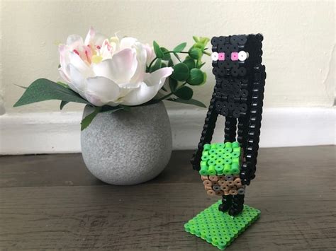 Enderman Minecraft 3d Perler Bead Figurine Etsy Uk