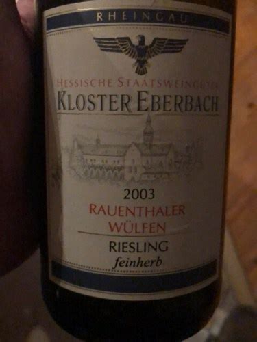 Kloster Eberbach Rauenthaler Wülfen Riesling Feinherb Vivino Australia