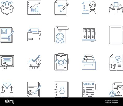 Paperwork Outline Icons Collection Forms Documents Records Filing