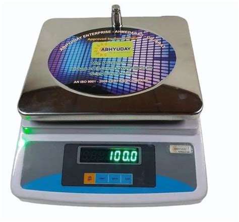 Abhyuday Abs Table Top Weighing Scale Silver Capacity 30kg Size 250