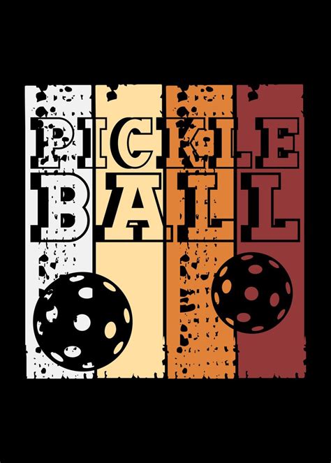 Pickleball Vintage Ball Poster Picture Metal Print Paint By