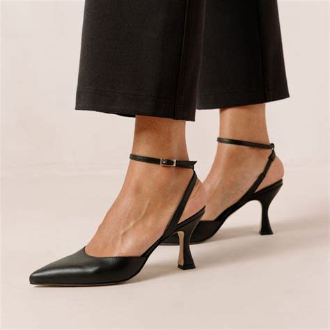 Cinderella Black Leather Pumps Alohas Black Leather Pumps Heels