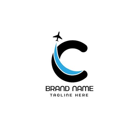 Premium Vector C Letter Airline Logo Design