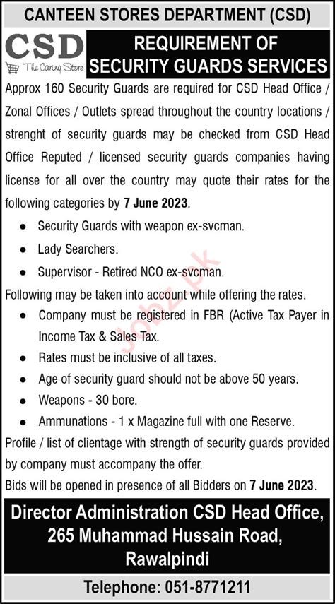 Canteen Stores Department Csd Jobs 2023 2024 Job Advertisement Pakistan