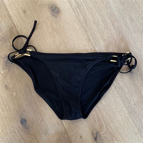 Tory Burch String Bikini Bottoms In Black Gem