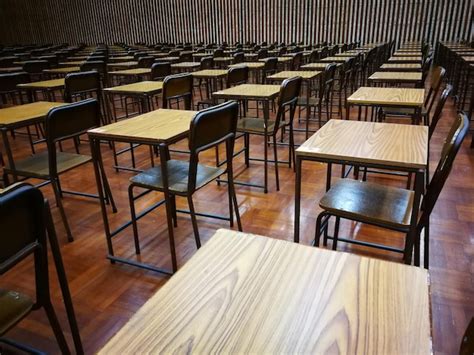 Premium Photo High Angle View Of Empty Chairs And Tables