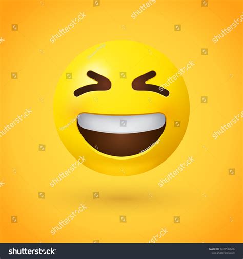 Vektor Stok Grinning Squinting Face Emoji Scrunched Xshaped Tanpa Royalti 1470539666