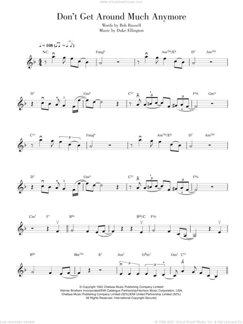 Don T Get Around Much Anymore Sheet Music For Violin Solo V